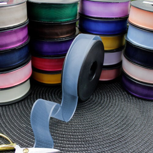 Şifon Kurdele 2,5CM 20MT Mavi - 1