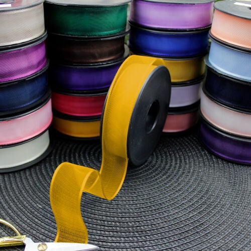 Şifon Kurdele 2,5CM 20MT Sarı - 1