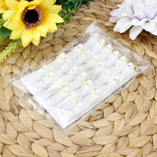 Simli Güvercin Süs 24'lü Paket - Kare Dekor (1)
