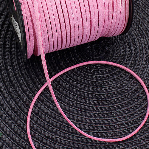 Süet Bileklik ve Kolye Yapım İpi 92 Metre Makara Pembe - Platin Gift (1)