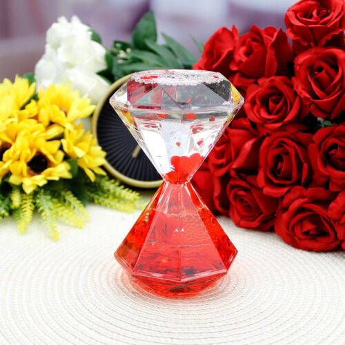 Sulu Elmas Model Kum Saati 13,5CM - Kare Dekor (1)