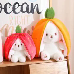 Sürpriz Çilek Tavşan Peluş 28 CM Kırmızı - 4