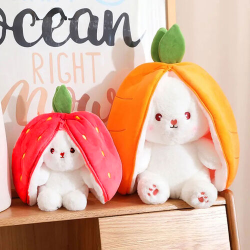 Sürpriz Çilek Tavşan Peluş 28 CM Kırmızı - 4