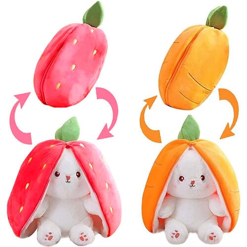 Sürpriz Çilek Tavşan Peluş 28 CM Kırmızı - 5
