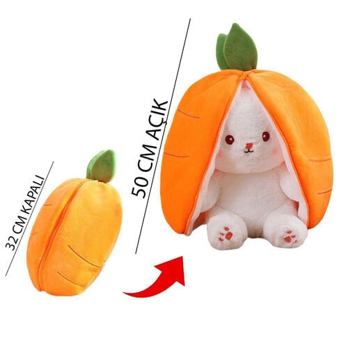 Sürpriz Havuç Tavşan Peluş 28Cm Turuncu - 3