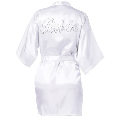 Taşlı Gümüş Yazı Bride Sabahlık Standart Beden - 2
