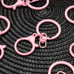 Tetikli Halka Metal Anahtarlık Klipsi Pembe - 2