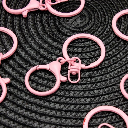 Tetikli Halka Metal Anahtarlık Klipsi Pembe - 2