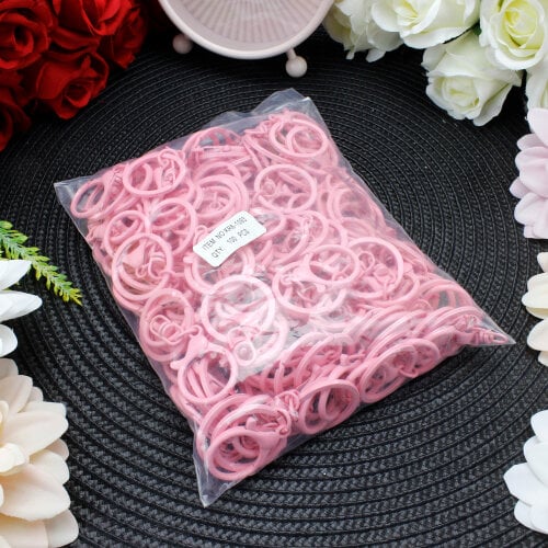 Tetikli Halka Metal Anahtarlık Klipsi Pembe - 3