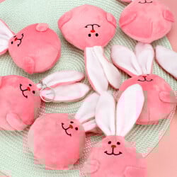 Tombul Tavşan Peluş Anahtarlık Pembe 12'Li Paket - 2