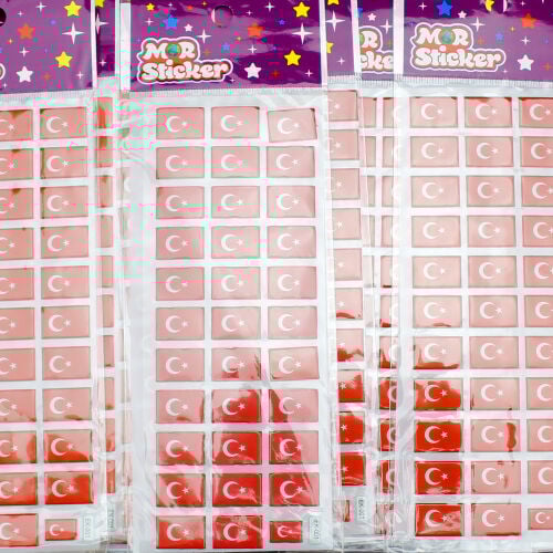Türk Bayrağı Dikdörtgen Sticker - 3
