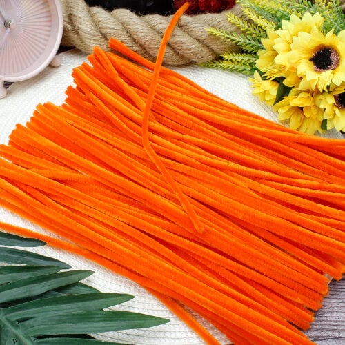 Turuncu Şönil 100'lü Paket - Kare Dekor