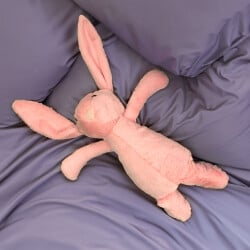 Tüylü Tavşan Peluş 37CM Pembe - 3