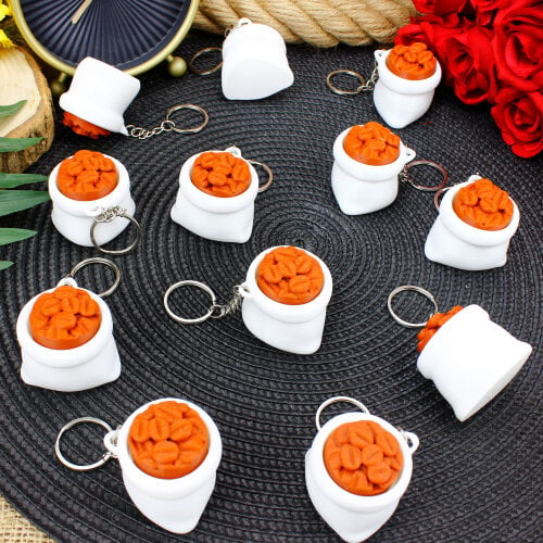 Üç Boyutlu Click Stres Kahve Çuvalı Anahtarlık 12’li Paket - Toptanalim (1)