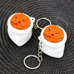 Üç Boyutlu Click Stres Kahve Çuvalı Anahtarlık 12’li Paket - 3