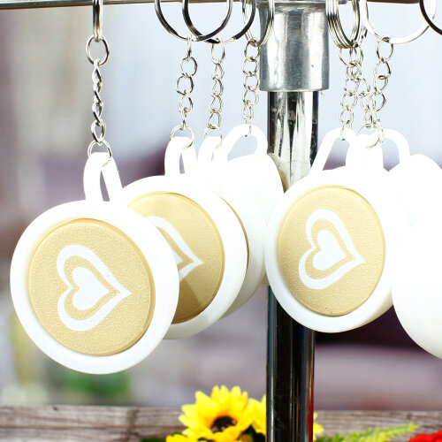 Üç Boyutlu Click Stres Kuru Latte Anahtarlık 12’li Paket - Toptanalim