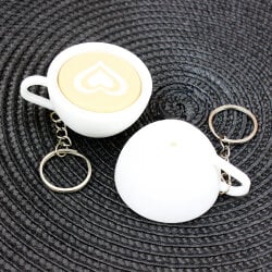 Üç Boyutlu Click Stres Kuru Latte Anahtarlık 12’li Paket - 3