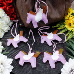 Unicorn Figürlü Çanta Charm Aksesuar Lila  - 1