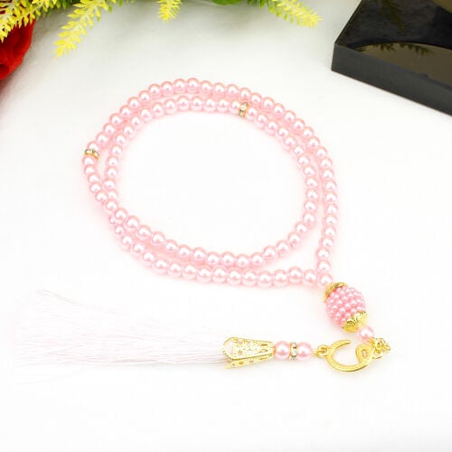 Vavlı Püsküllü İnci Tesbih Pembe - 1