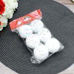 Yılbaşı Ağaç Süsü Beyaz Top 6'Lı Paket - 3