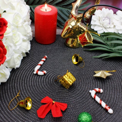 Yılbaşı Ağaç Süsü Karışık 9'Lu Paket - Kare Dekor