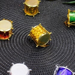 Yılbaşı Ağaç Süsü Renkli Davul 9'lu Paket - 2