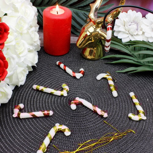 Yılbaşı Ağaç Süsü Renkli Şemsiye 8'Li Paket - Kare Dekor