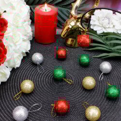 Yılbaşı Ağaç Süsü Renkli Toplar 12'li Paket - 1