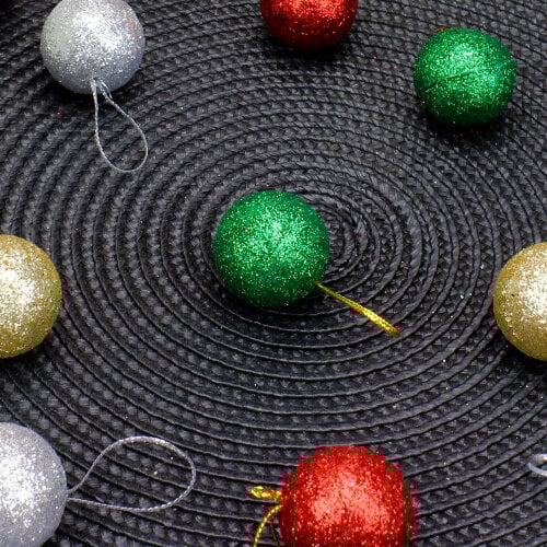 Yılbaşı Ağaç Süsü Renkli Toplar 12'li Paket - Kare Dekor (1)