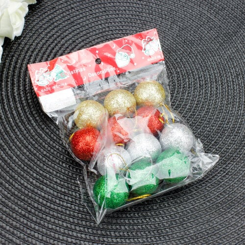 Yılbaşı Ağaç Süsü Renkli Toplar 12'li Paket - 3