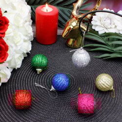 Yılbaşı Ağaç Süsü Renkli Toplar 6'Lı Paket - 1