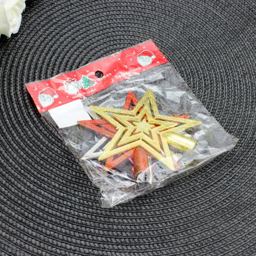 Yılbaşı Ağaç Süsü Renkli Yıldız 3'Lü Paket - 3