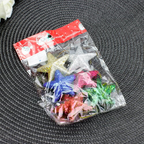 Yılbaşı Ağaç Süsü Renkli Yıldız 6'Lı Paket - 3