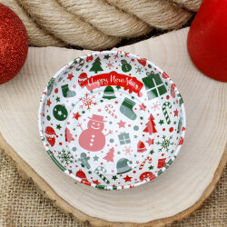 Yılbaşı Desenli Teneke Kase 9,5 CM - 7