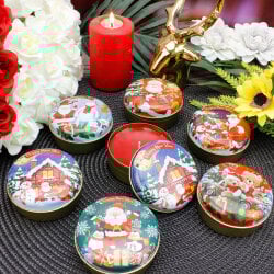 Yılbaşı Mumlu Teneke Kutu Asorti - 1