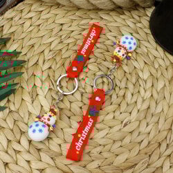 Yılbaşı Tasarım Silikon Bileklikli Anahtarlık Model 10 12'Li Paket - 2