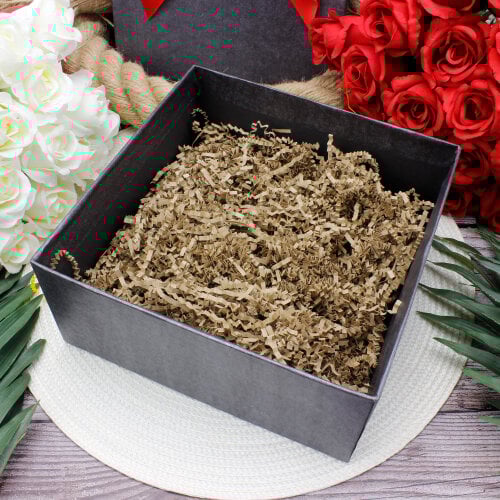 Zigzag Kırpık Kağıt Kahverengi - Kare Dekor