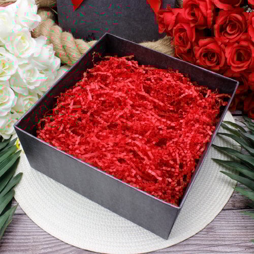 Zigzag Kırpık Kağıt Kırmızı - Kare Dekor