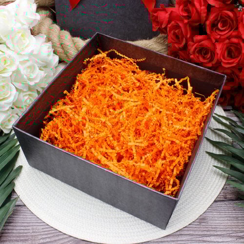 Zigzag Kırpık Kağıt Turuncu - Kare Dekor