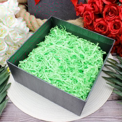 Zigzag Kırpık Kağıt Yeşil - Kare Dekor